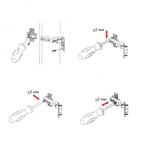 Петля угловая -45° с пружиной 45мм h2 slide-on AKS_6