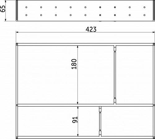 Комплект разделителей L450 универсальный металлический Organizer нержавеющая сталь (423*293*65) AKS_2