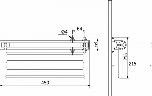 Выдвижная вешалка для брюк крепл.бок./левое, хром/черный AKS_2