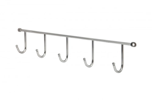 Вешалка настенная на 5 крючков 400*60*40, хром AKS_3