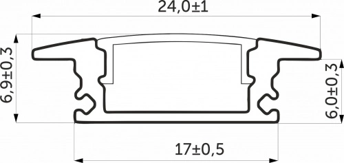 Профиль алюминиевый врезной LIRA-1707 с экраном, цвет золотой, 3м, AKS_2