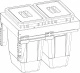 Выдвижные мусорные контейнеры 400 GEO X h440 (2*18LT), графит AKS_preview_1