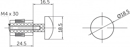 Заглушка модерн, трубы d16 хром AKS_2