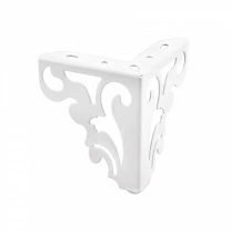 Опора меб. мет. резная h120 угловая белый AKS фотография