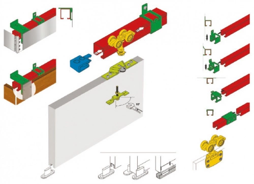 Комплект STANDART для 1 раздвижной двери LAGUNA 100 кг (без направляющей)_4