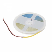 Лента светодиодная COB - 12W/m, 12V, 5мм, 400 д/м, IP20, теплый белый (3000K), CRI>90, 1000 Lm, узкая, 5м, AKS фотография