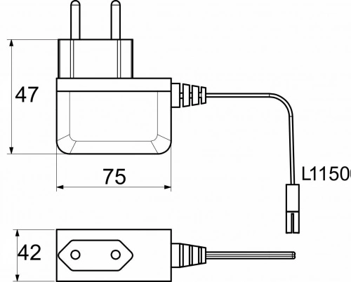 Блок питания Wall 2.4W/12V розеточный с миниконнектором, AKS_2