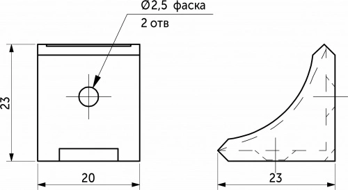 Уголок пластиковый радиусный 24*24 белый 11 (уп/20шт) AKS_2