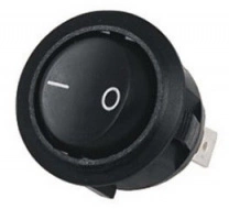 Выключатель врезной круглый, черный, 1500W фотография