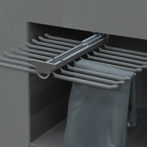 Выдвижная вешалка для брюк BRUNO крепл.верх./двойная 642*470*82, графит PRIME by AKS_3
