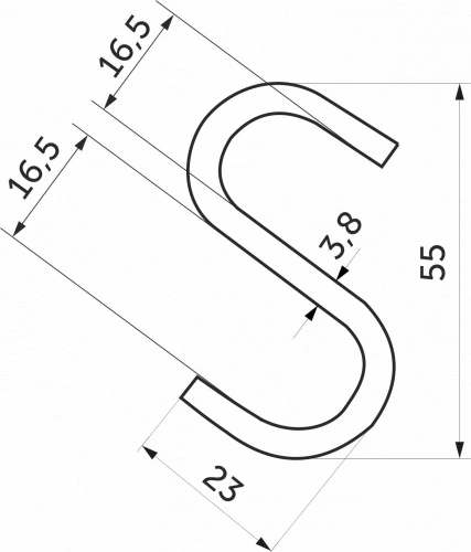 Крючок на трубу d16 хром AKS_2