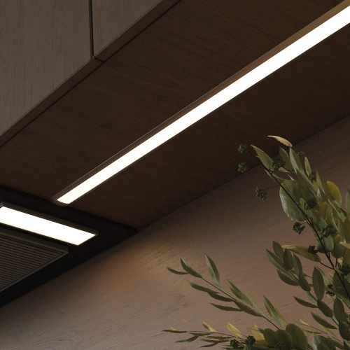 Профиль алюминиевый врезной LIRA-1707 с экраном, цвет алюминий, 2м, AKS_3