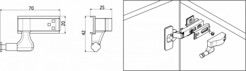 Накладка для мебельных петель (Светильник светодиодный Night, 0,25W, 12V), AKS_2