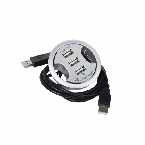 Разветвитель USB, 3 выхода, мат. хром, AKS_1