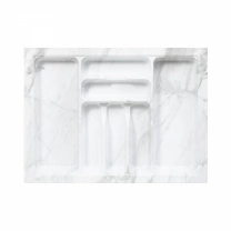 Лоток для столовых приборов 700 MARBLE 635*485, бело-серый мрамор AKS фотография