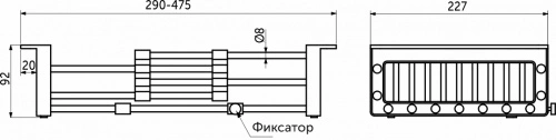 Коландер для мойки раздвижной, нержавеющая сталь, 290-475*227мм, серый, AKS_2