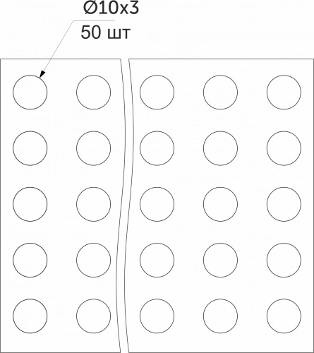 Отбойник силиконовый d10 h=3 AKS (лист = 50 шт.) черный_2