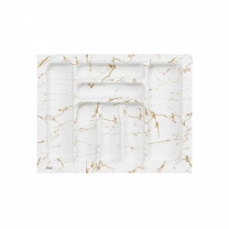 Лоток для столовых приборов 600 MARBLE 540*430, бело-золотой мрамор AKS фотография