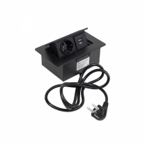 Выдвижной удлинитель Nova 4, 1 розетка, 2xUSB, черный, AKS фотография