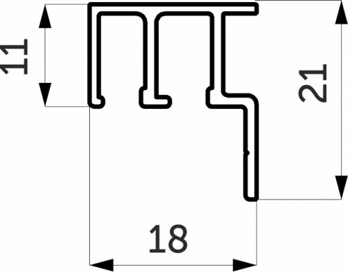 Профиль алюминиевый SUPERIOR, SIMPL направляющая нижн. L-6000 мм LAGUNA AOF-030 _2