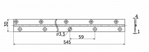 Петля карточная 30*545мм желтый цинк Тифлос_2