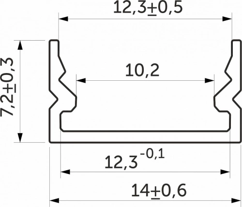 Профиль алюминиевый накладной SIRIUS-1407S с экраном, цвет золотой, 3м, AKS_2