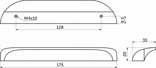 Ручка меб. скоба деревянная LIANA 128 ясень, AKS_2