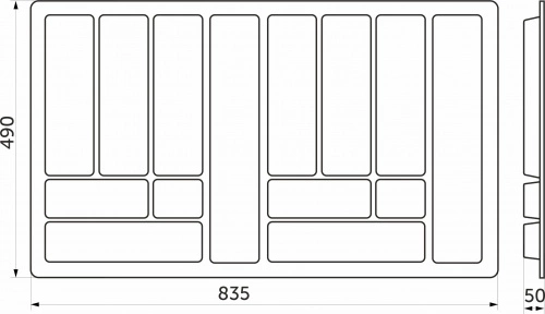 Лоток для столовых приборов 900 COMFORT (835*490), металлик РП_2