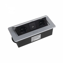 Выдвижной удлинитель Nova USB, 2 розетки, USB A + USB C, алюминий, AKS фотография