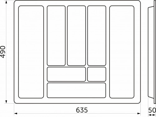 Вкладыш для столовых приборов 700 COMFORT (635*490), металлик РП_2
