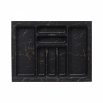 Лоток для столовых приборов 700 MARBLE 635*485, черно-золотой мрамор AKS фотография