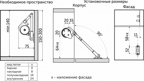Подъемный механизм барный нижний AKS SMART LIFT серый мини _2