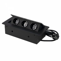 Выдвижной удлинитель Nova, 3 розетки, черный, AKS