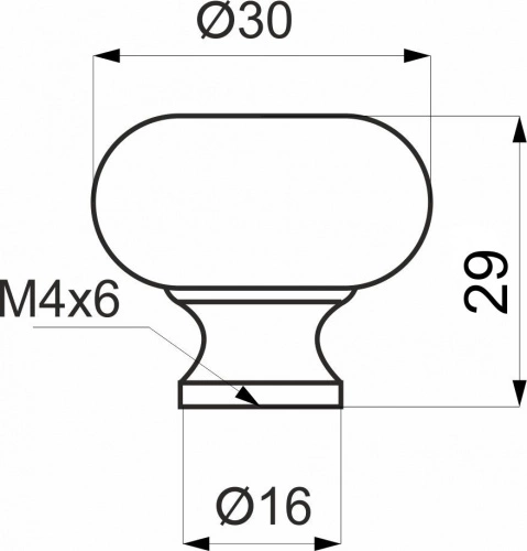 Ручка меб. кнопка мет. GP16 хром AKS_2