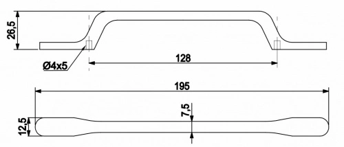 Ручка меб. скоба мет. SIGN 128 черный, AKS_2