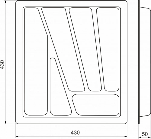 Лоток для столовых приборов 500 VERSO (430*430), белый РП_2