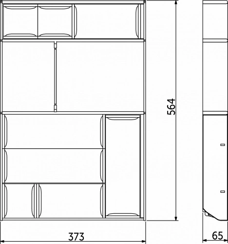 Вкладыш 60/400 шуфлядный металлический Organizer нержавеющая сталь (373*564*65) AKS_2