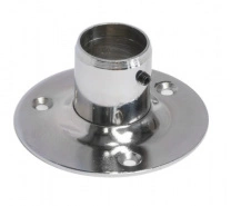 Крепление (розетка) трубы d25 (510D) усиленное высокое, хром AKS фотография