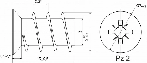 Шуруп EURO ES 5,0*13 (уп/10тыс.шт) AKS_2