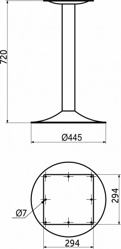 Подстолье TERRA h720 d445, белый AKS_2