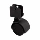 Колесо меб. пласт. d40 U-образное, черный AKS тип2_preview_1