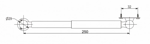 Подъемник газовый верхний 60N с фиксацией в любом положении серый AKS_2