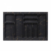 Лоток для столовых приборов 800 MARBLE 735*485, черно-золотой мрамор AKS фотография