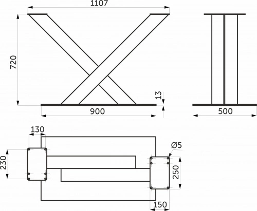 Подстолье GARM h720, белый AKS_2