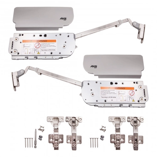 Подъемный механизм верхний C с доводчиком и фиксацией в любом положении на две двери AKS PLUS TITAN серый_5