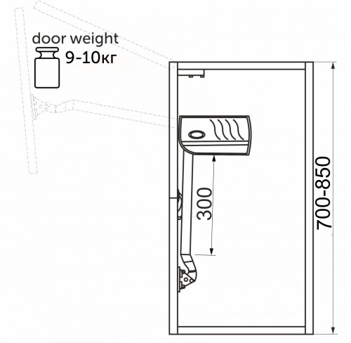 Подъемный механизм верхний E AKS HERMES серый 9,1-10,0 кг_2