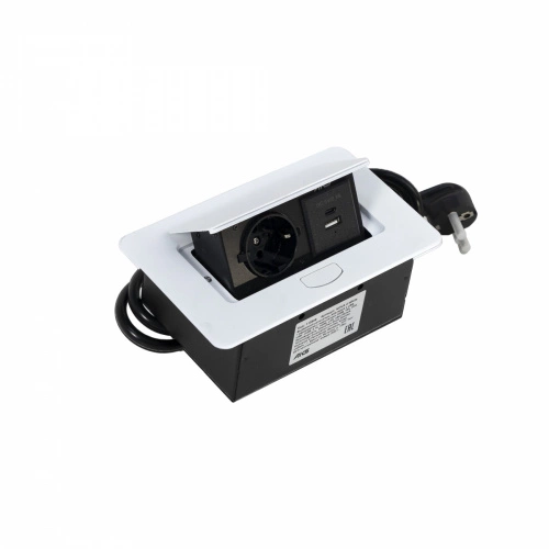 Выдвижной удлинитель Nova 4, 1 розетка, USB A + USB C, белый AKS_1