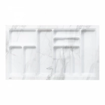 Лоток для столовых приборов 900 MARBLE 830*485, бело-серый мрамор AKS фотография