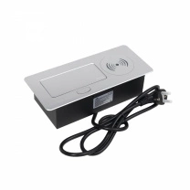 Выдвижной удлинитель Nova 5, 1 розетка, USB A + C, беспроводная зарядка, алюминий, AKS фотография