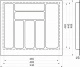 Лоток для столовых приборов 600 BASIC 540*485, белый AKS_preview_1